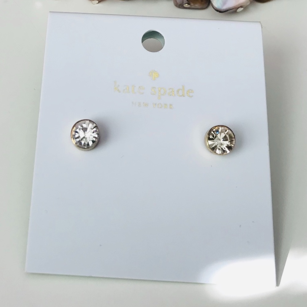 Cubic Zirconia Gold Stud Earrings